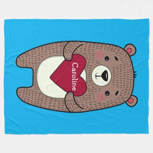 Quirkischer Whirlpool mit Gezeichnet Herzenslpool Fleecedecke (Vorderseite (Horizontal))