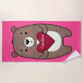 Quirkischer Whirlpool mit Gezeichnet Herzenslpool Strandtuch (Vorderseite)