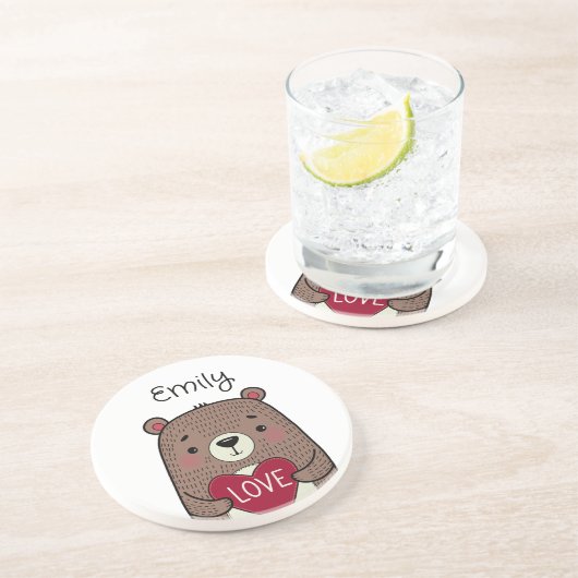 Quirkischer Whirlpool mit Zeichnend Herz Getränkeuntersetzer (Seite)