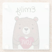 Quirkischer Whirlpool mit Zeichnend Herz Glasuntersetzer (Rückseite)