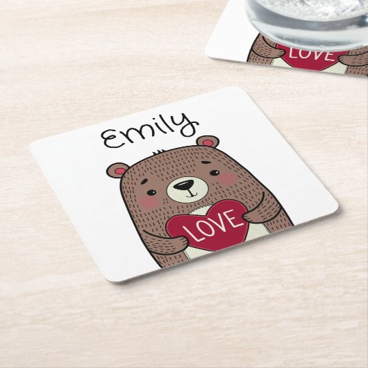 Quirkischer Whirlpool mit Zeichnend Herz Rechteckiger Pappuntersetzer (angewinkelt)