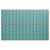Quirky Abstrakt Blue Green Black Circles Fabric Stoff (Yard (91,4 cm))