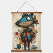 Quirky Abstrakt Capybara Wandteppich Mit Holzrahmen (Vorderseite)