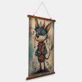 Quirky Abstrakt Dog Art Wandteppich Mit Holzrahmen (Gewinkelt)