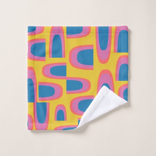 Quirky Abstrakte geometrische Formen in leuchtende Badhandtuch Set (Waschlappen)