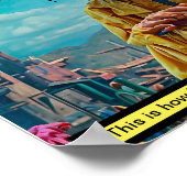 Quirky Alien Chicken Poster (Ecke)