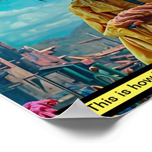 Quirky Alien Chicken Poster (Ecke)