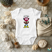 Quirky-Alien-Zeichen mit fett gefärbten Farben und Baby Strampler