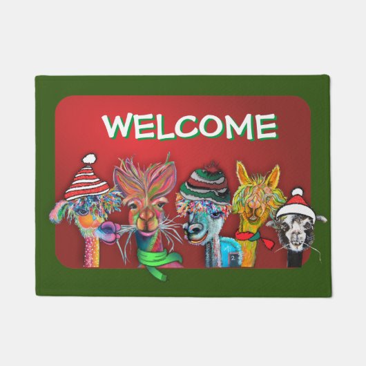 Quirky-Alpaca-Türmatte Fußmatte (Vorderseite)