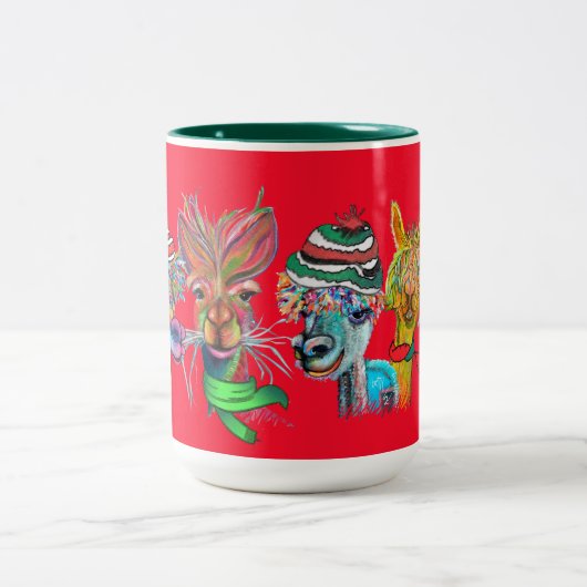 Quirky-Alpacas-Tasse Zweifarbige Tasse (Mittel)