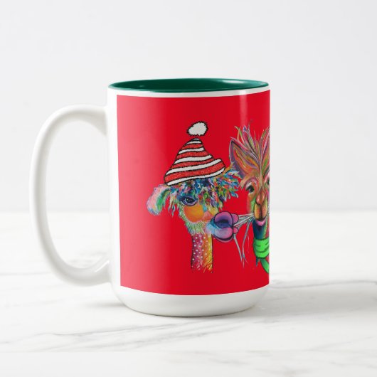 Quirky-Alpacas-Tasse Zweifarbige Tasse (Links)