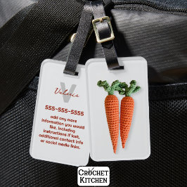 Quirky Amigurumi Minimalistisch Crochet Carrots Na Gepäckanhänger