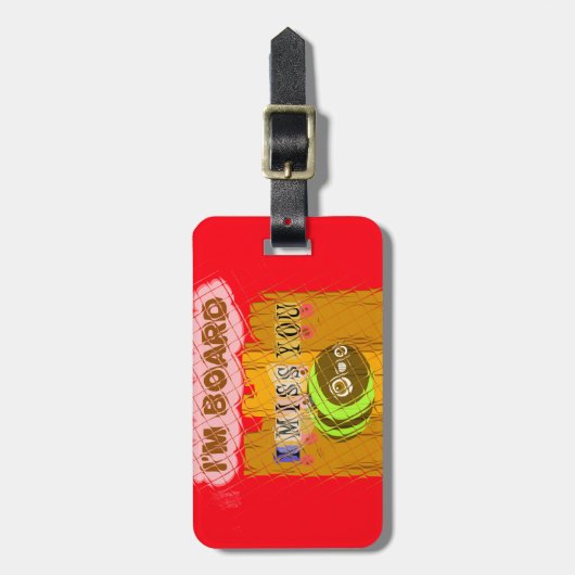 Quirky Art Print Gepäckanhänger (Vorderseite vertikal)