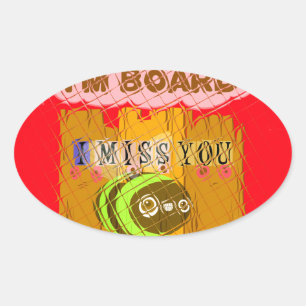 Quirky Art Print Ovaler Aufkleber