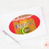 Quirky Art Print Ovaler Aufkleber (Umschlag)