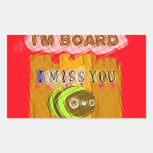 Quirky Art Print Rechteckiger Aufkleber (Vorderseite)