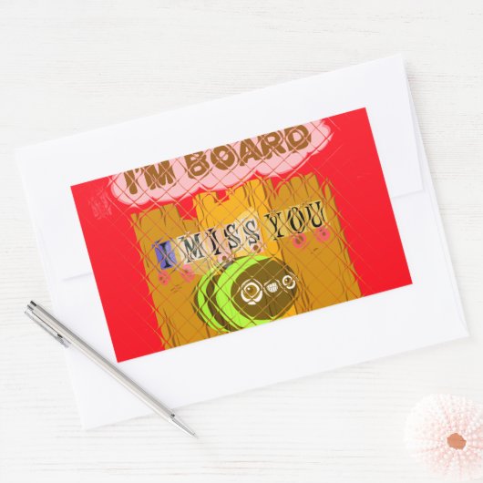 Quirky Art Print Rechteckiger Aufkleber (Umschlag)