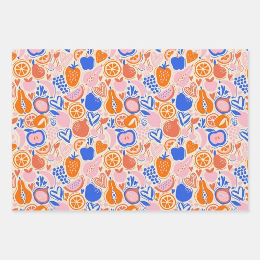 Quirky ästhetisches Fruchtfutter Geschenkpapier Set (Vorderseite 3)