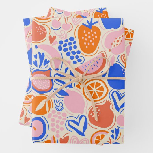Quirky ästhetisches Fruchtfutter Geschenkpapier Set (Beispiel)