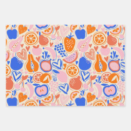 Quirky ästhetisches Fruchtfutter Geschenkpapier Set