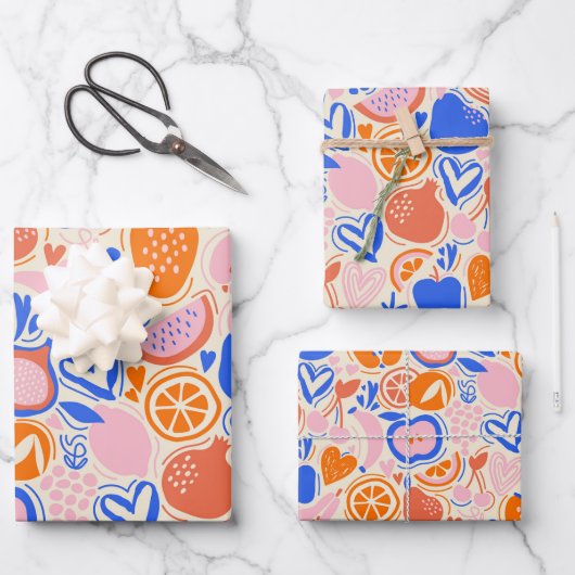 Quirky ästhetisches Fruchtfutter Geschenkpapier Set (Vorderseite)