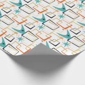 Quirky Atomstars Boomerang Squares Mitte des Jahrh Geschenkpapier (Ecke)