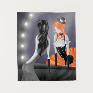 Quirky Ballerina & Dancer Ref Orange Wandteppich