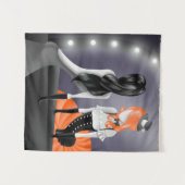 Quirky Ballerina & Dancer Ref Orange Wandteppich (Vorderseite (Horizontal))