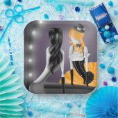 Quirky Ballerina & Dancer Reflexion Pappteller (Party)