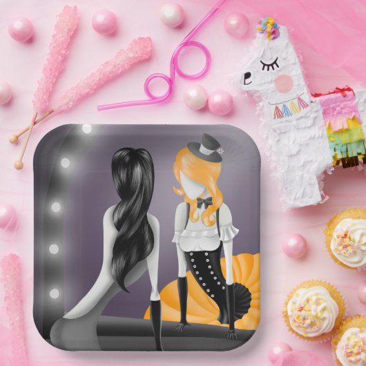 Quirky Ballerina & Dancer Reflexion Pappteller (Party)