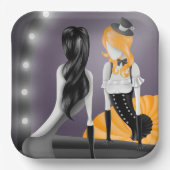 Quirky Ballerina & Dancer Reflexion Pappteller (Vorderseite)