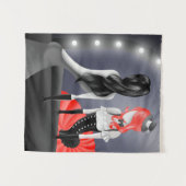 Quirky Ballerina & Dancer Reflexion Red Wandteppich (Vorderseite (Horizontal))