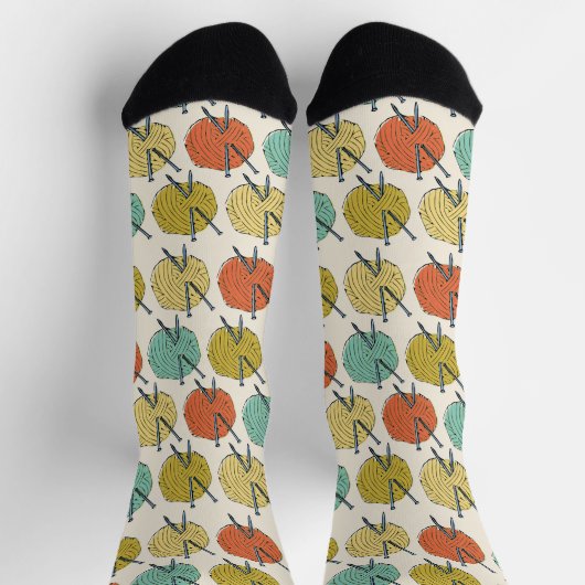Quirky-Balls aus Wolle-Muster Socken (Oben)