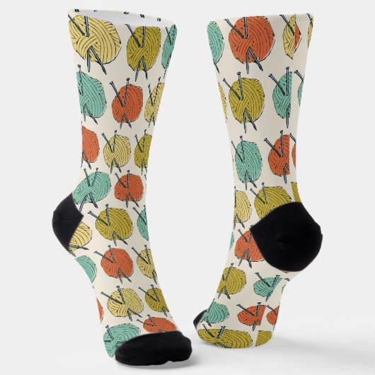 Quirky-Balls aus Wolle-Muster Socken (Gewinkelt)