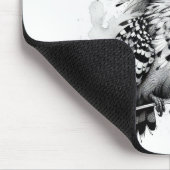 Quirky Bird Ink Sketch Mousepad (Ecke)