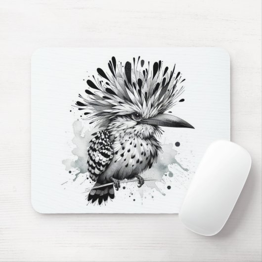 Quirky Bird Ink Sketch Mousepad (Mit Mouse)