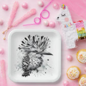 Quirky Bird Ink Sketch Pappteller (Party)
