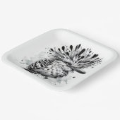 Quirky Bird Ink Sketch Pappteller (Gewinkelt)