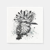 Quirky Bird Ink Sketch Serviette (Vorderseite)