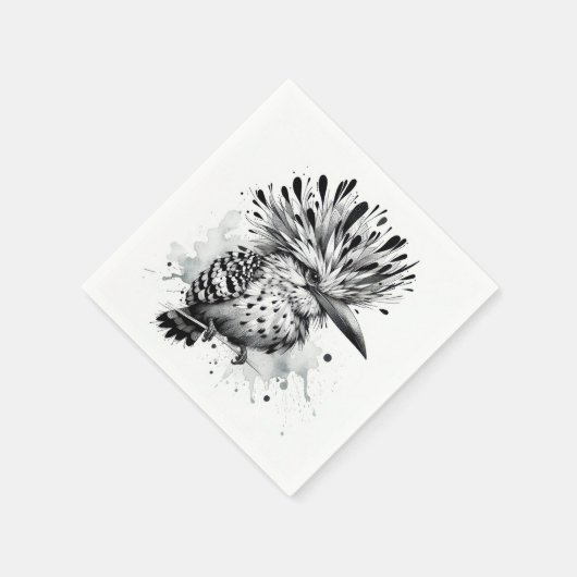 Quirky Bird Ink Sketch Serviette (Ecke)