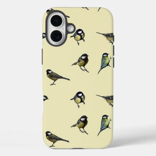 Quirky Bird Pattern Beige Case-Mate iPhone Hülle (Rückseite)