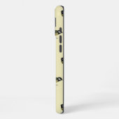 Quirky Bird Pattern Beige iPhone Hülle (Linke Seite)