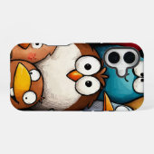 Quirky Bird Squad Anime Phone Case iPhone 16 Hülle (Rückseite (Horizontal))