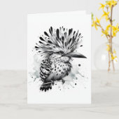 Quirky Bird zum Geburtstag Karte (Gelbe Blume)