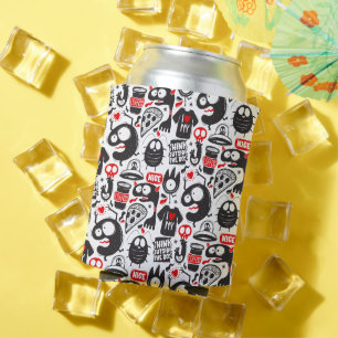 Quirky Black and Red Monster Doodles Dosenkühler