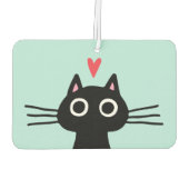 Quirky Black Cat mit Herz Autolufterfrischer (Rückseite)