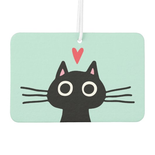Quirky Black Cat mit Herz Autolufterfrischer (Rückseite)