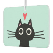 Quirky Black Cat mit Herz Autolufterfrischer (Links)