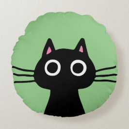Quirky Black Kitty Cat | Coole Cat Lover Rundes Kissen