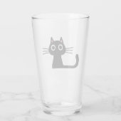 Quirky Black Kitty Cat | Fun Feline Beverage Glass Glas (Rückseite)